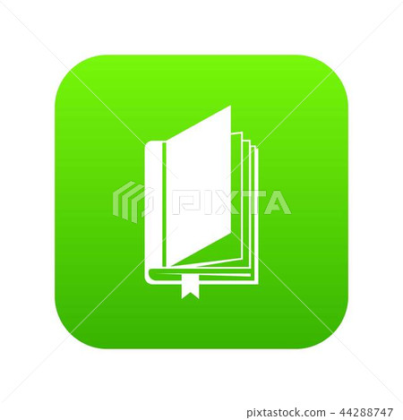 Book with bookmark icon digital green - Stock Illustration [44288747 ...