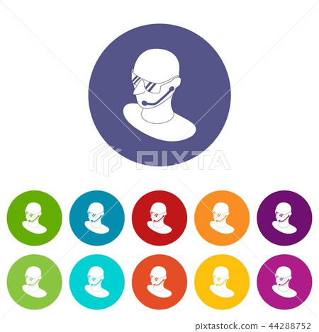 Security man icons set vector color Security man icons set vector color 44288752