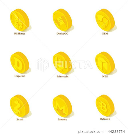 Wherewithal icons set, isometric style Wherewithal icons set, isometric style 44288754