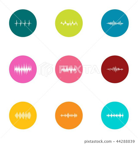 Measurement of rhythm icons set, flat style Measurement of rhythm icons set, flat style 44288839