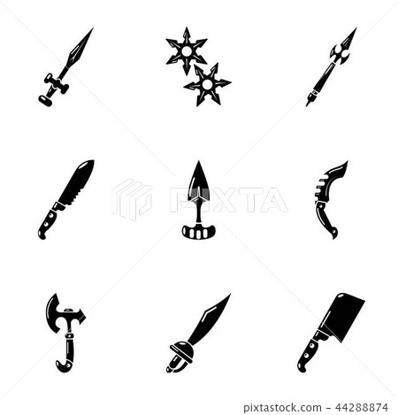 Stockpile icons set, simple style 44288874