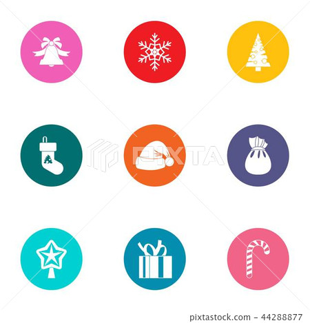 Snowflake icons set, flat style 44288877