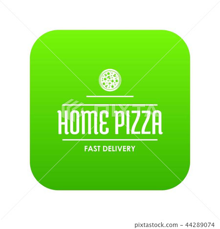 Pizza delivery icon green vector Pizza delivery icon green vector 44289074