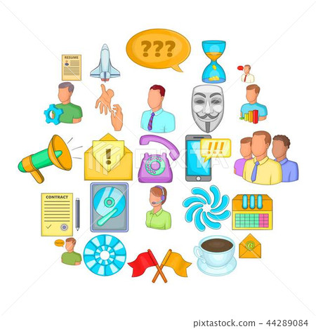 Business direction icons set, cartoon style Business direction icons set, cartoon style 44289084
