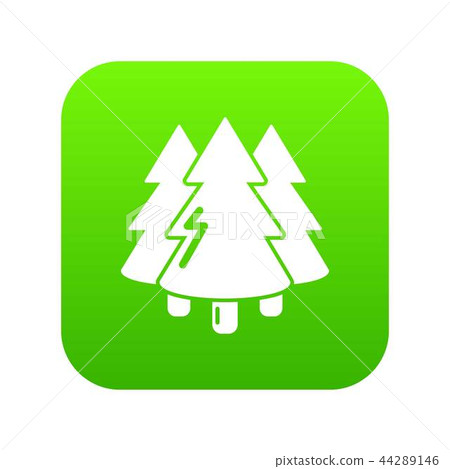Coniferous forest icon green vector 44289146