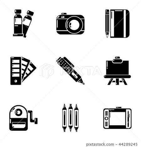 Design tools icons set, simple style Design tools icons set, simple style 44289245