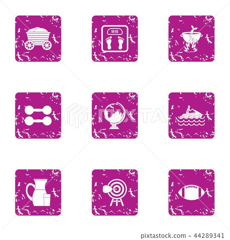 Frisk lifestyle icons set, grunge style 44289341