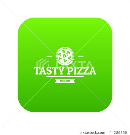 Pizza meat icon green vector Pizza meat icon green vector 44289366