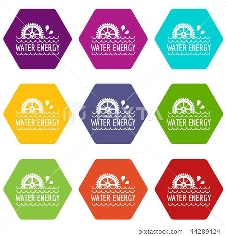 Water energy icons set 9 vector Water energy icons set 9 vector 44289424