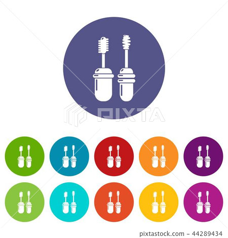 Mascara brush icons set vector color Mascara brush icons set vector color 44289434