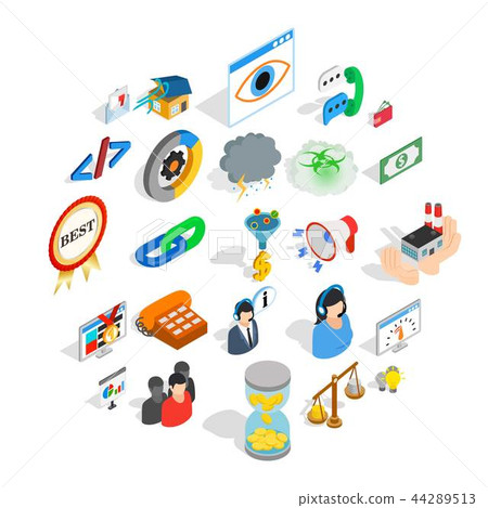Conference center icons set, isometric style 44289513
