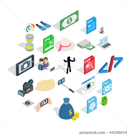 Webcam icons set, isometric style Webcam icons set, isometric style 44289659