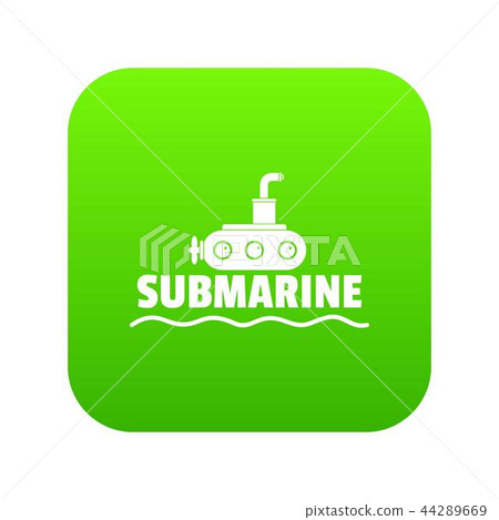 Submarine icon green vector Submarine icon green vector 44289669