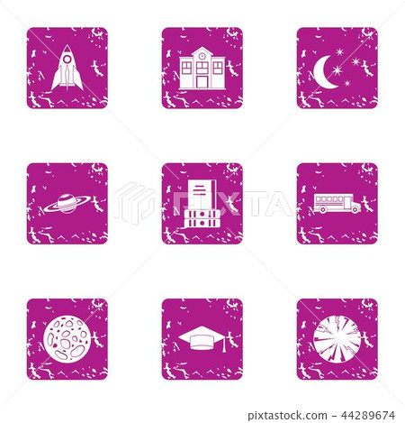 Interesting idea icons set, grunge style Interesting idea icons set, grunge style 44289674