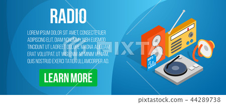 Radio concept banner, isometric style Radio concept banner, isometric style 44289738