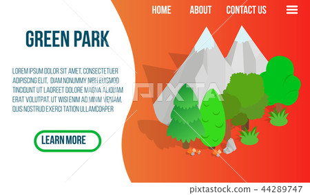 Green park concept banner, isometric style Green park concept banner, isometric style 44289747
