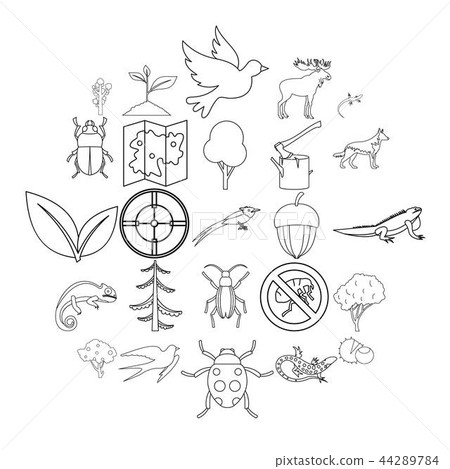 Locality icons set, outline style Locality icons set, outline style 44289784
