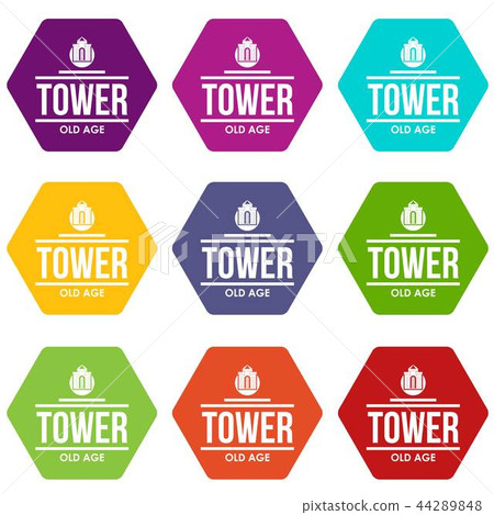 Tower old age icons set 9 vector Tower old age icons set 9 vector 44289848