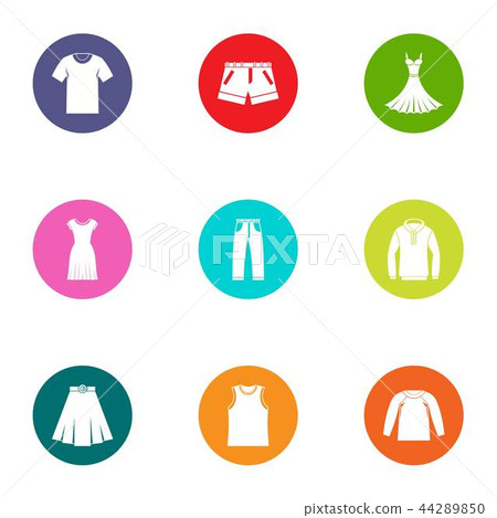 Leather apparel icons set, flat style Leather apparel icons set, flat style 44289850