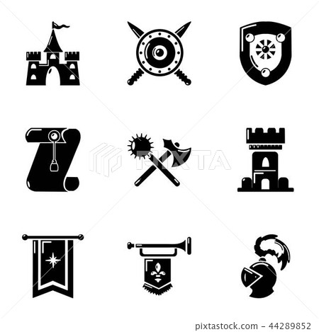 Joust icons set, simple style 44289852