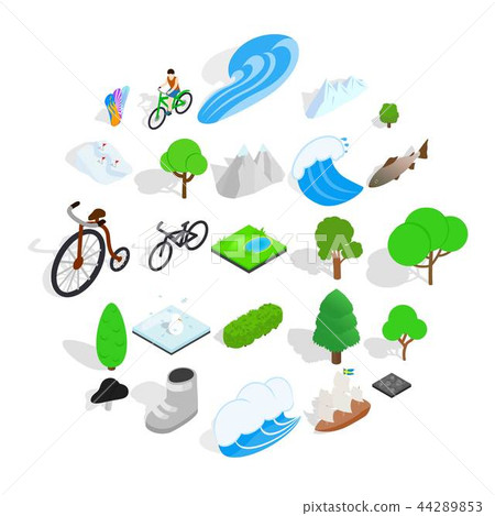 Nature icons set, isometric style Nature icons set, isometric style 44289853