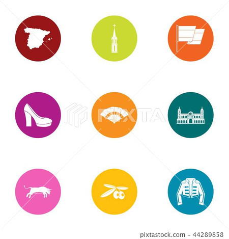 Old europe icons set, flat style Old europe icons set, flat style 44289858