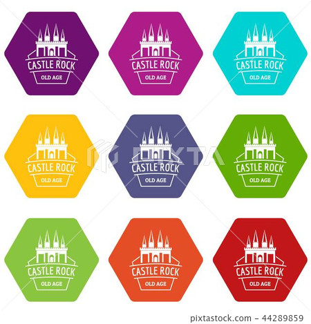 Castle rock icons set 9 vector Castle rock icons set 9 vector 44289859