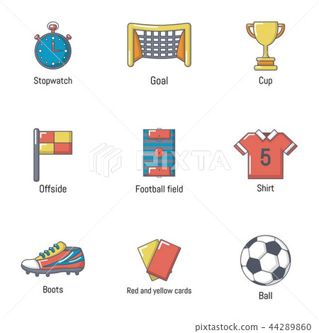 Football world icons set, cartoon style Football world icons set, cartoon style 44289860