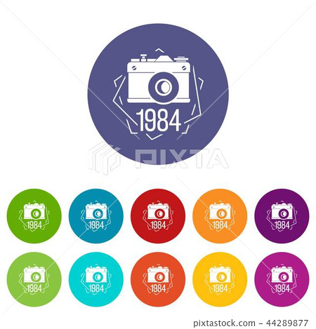 1984 photo camera icons set vector color 1984 photo camera icons set vector color 44289877