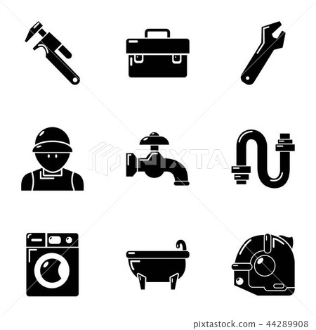 Duct icons set, simple style Duct icons set, simple style 44289908