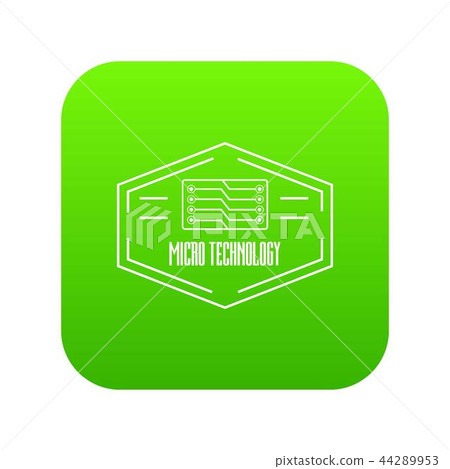 Modern micro technology icon green vector Modern micro technology icon green vector 44289953