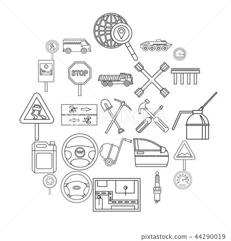 Apparatus icons set, outline style 44290019
