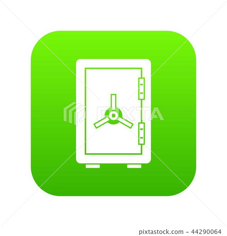Safe icon digital green 44290064