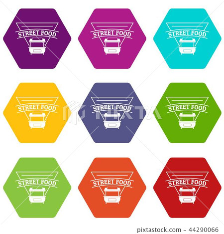 Stall food icons set 9 vector 44290066