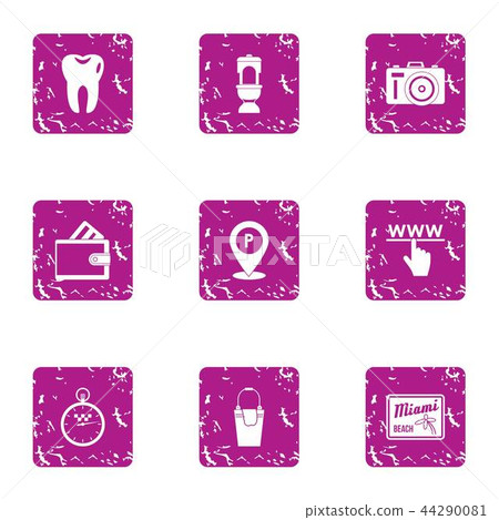 Online interactive icons set, grunge style Online interactive icons set, grunge style 44290081