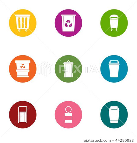 Waste matter icons set, flat style 44290088