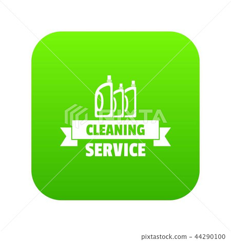 Cleaning service icon green vector Cleaning service icon green vector 44290100