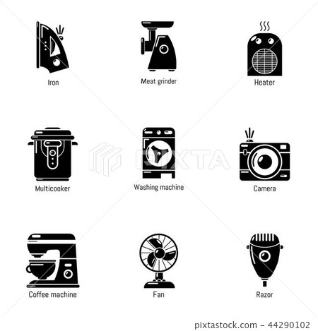 Domestic tech icons set, simple style Domestic tech icons set, simple style 44290102