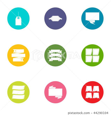 Strap icons set, flat style Strap icons set, flat style 44290104