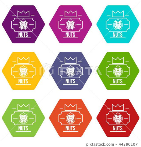 Walnut icons set 9 vector Walnut icons set 9 vector 44290107