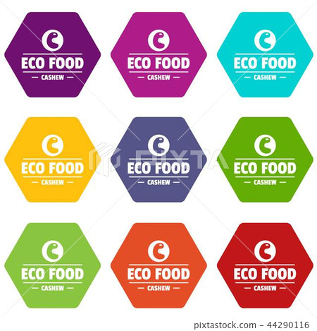 Cashew icons set 9 vector Cashew icons set 9 vector 44290116