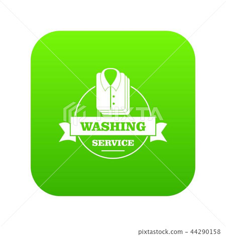 Washing service icon green vector Washing service icon green vector 44290158