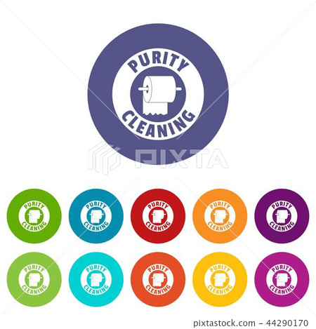 Cleaning toilet icons set vector color Cleaning toilet icons set vector color 44290170