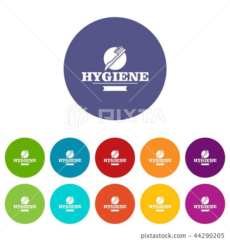 Hygiene mouth icons set vector color Hygiene mouth icons set vector color 44290205
