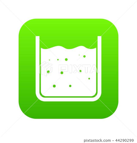 Beaker filled with liquid icon digital green 44290299