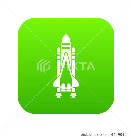 Space shuttle icon digital green Space shuttle icon digital green 44290303