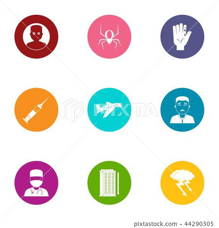 Pharmaceutical product icons set, flat style Pharmaceutical product icons set, flat style 44290305