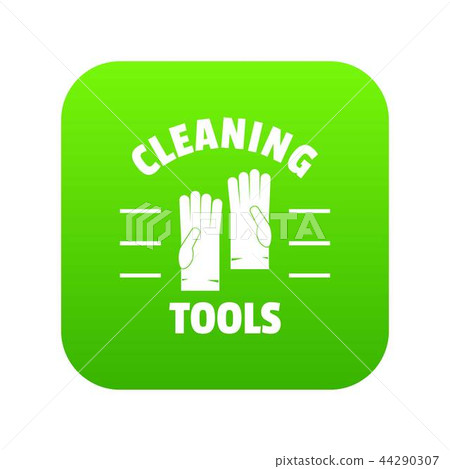 Cleaning tools icon green vector 44290307