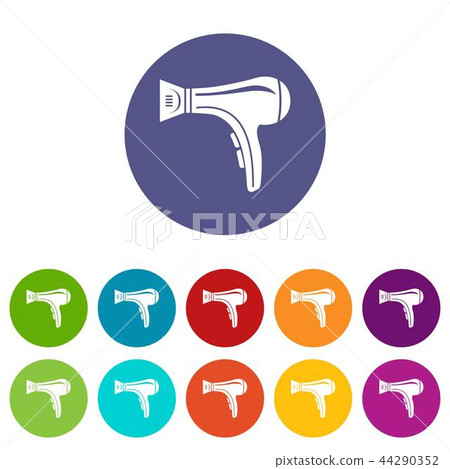 Hair dryer icons set vector color 44290352