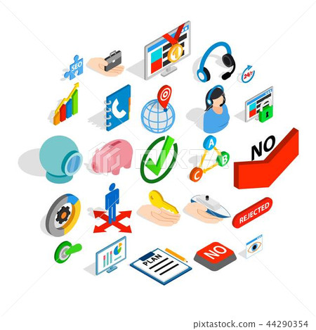 Career icons set, isometric style Career icons set, isometric style 44290354
